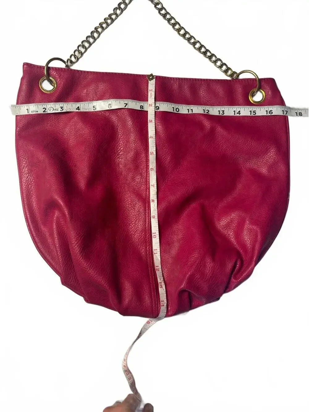 Y2K Hot Pink Studded Hobo Bag Oversized Chain Shoulder Purse